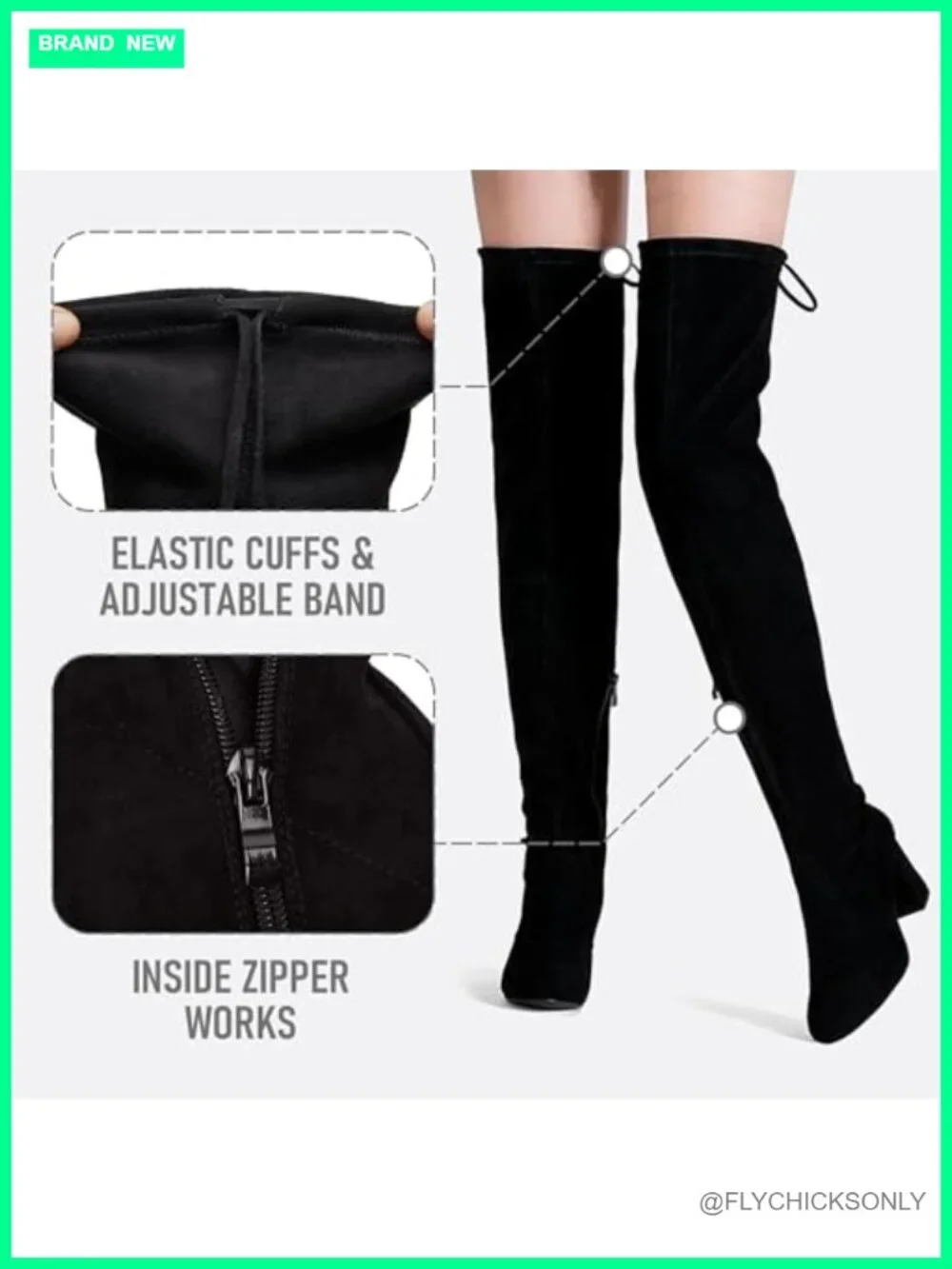 Faux Suede Over the Knee Thigh High Boots Block Heel